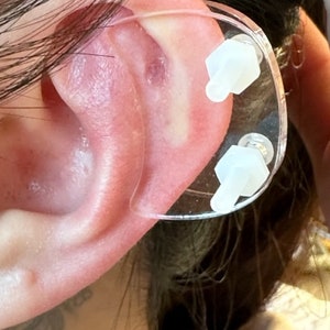 Ear Keloid Compression Plastic Discs Plastic disc earring for post-op keloid pressure'Smiley' shape image 4