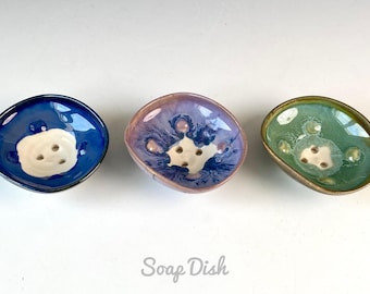Handmade Stoneware Soap Dish Available in 3 Colours. Ceramic Soap Tray | Handmade Soap Holder | Bathroom Accessories | Gifts