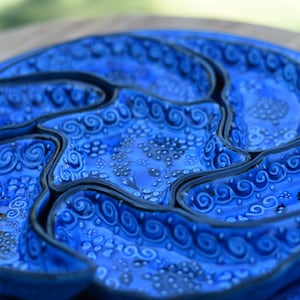 8 Piece Star Shaped Ceramic Hosting Platter, Serving Set, Handmade ceramic plate, Breakfast bowls set MANY COLORS
