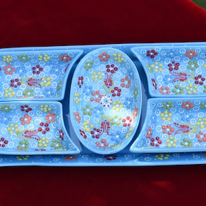 6 Piece Ceramic Hosting Platter, Serving Set, Handmade ceramic plate, Breakfast bowls set MANY COLORS