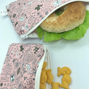 Doodle Wiederverwendbare Lunch Bag, Wiederverwendbare Lunch Bag, Wiederverwendbare Lunch Bag, Wiederverwendbare Lunch Bag, Lunch Bag, Snackhalter, Sandwich Bag