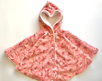 Roses Car Seat Poncho, Car Seat Cover, Kids Poncho, Kids Winter Poncho, Car Seat Coat, Car Seat Jacket, Kids Winter Cape