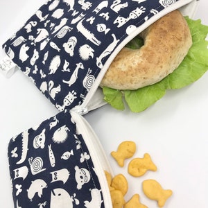 Tiere wiederverwendbare Brotbeutel, wiederverwendbare Lunch Bag, wiederverwendbare Snack-Tasche, wiederverwendbare Lebensmitteltasche, Lunch-Beutel, Lunchbag, Snackhalter, Sandwich-Tasche