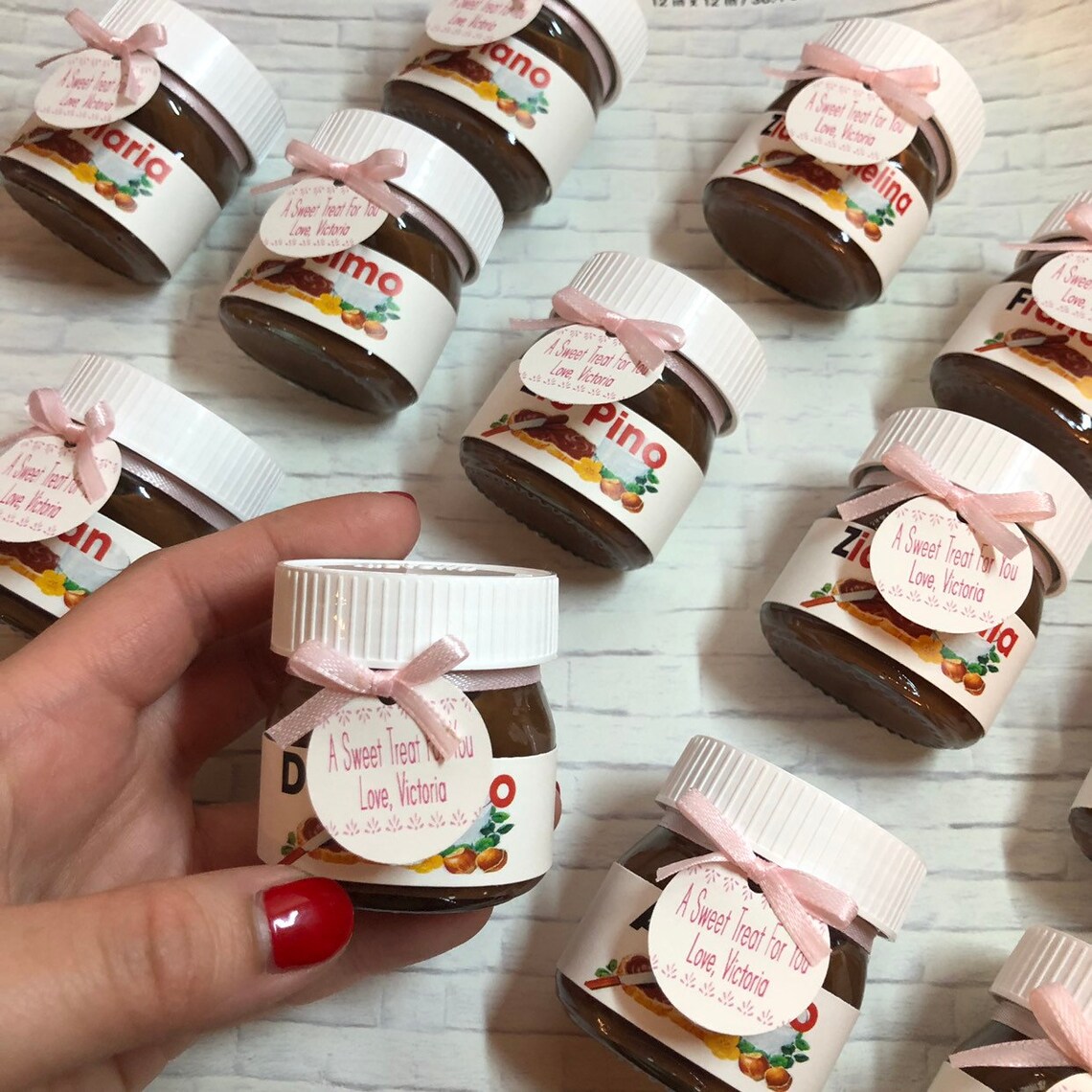 Personalized Mini Nutella Jar Favours Wedding Baptism Baby Etsy