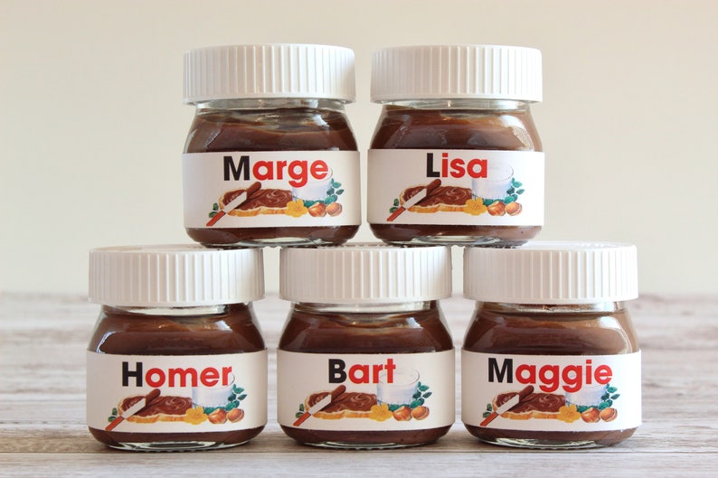 Personalized Mini Nutella Jars Wooden Spoon Gift Box Favors Etsy