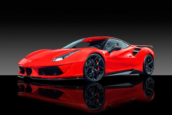Ferrari 488 GTB - Premium High Gloss Art Print Poster. (267P) (24