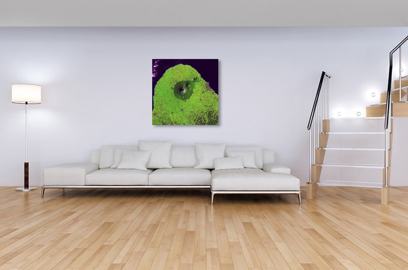 SAT032 Egmont National Park New Zealand \u2013 Earth From Space Satellite Fine Art Giclee Canvas Photo Print Wall Art Ready To Hang.