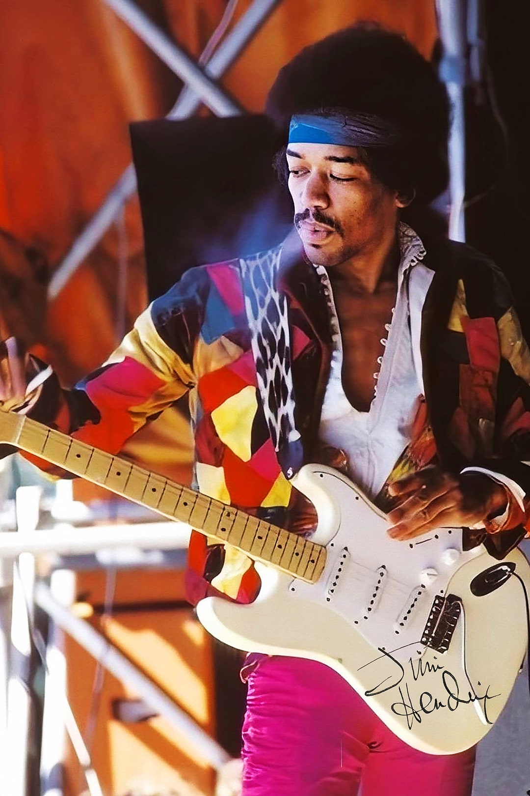 Hendrix Images JIMI HENDRIX - Framed Photo Print With Pre-printed Autograph Signature ...