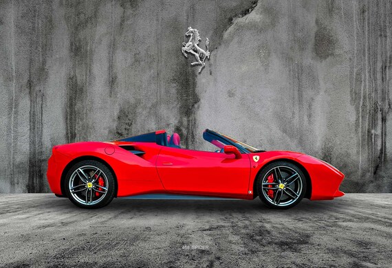 Ferrari 488 Spider Painted In Rosso Dino Metalluco W Grigio