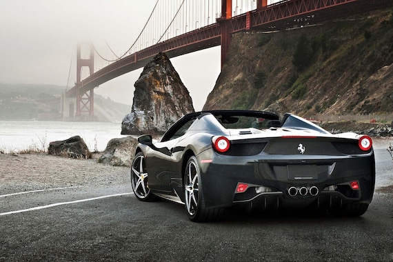 Ferrari 458 Spider - Premium High Gloss Art Print Poster. (352P