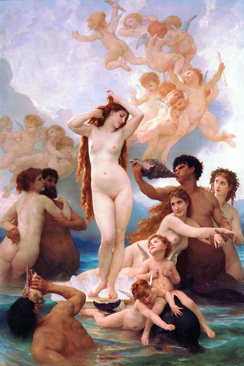 1879 William-Adolphe Bouguereau The Birth of Venus #054