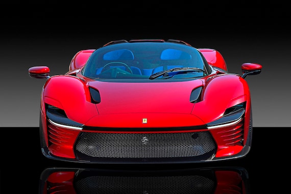 Ferrari Daytona SP3 - Fine Art Giclee Canvas Print Photo Wall Art