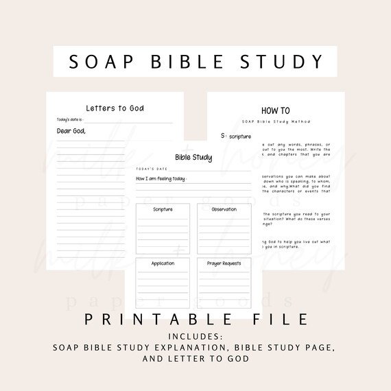SOAP Bible Study Printable for Students Pastors Church - Etsy