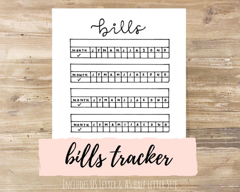 Bills Tracker: Bullet Journal Printable - Etsy