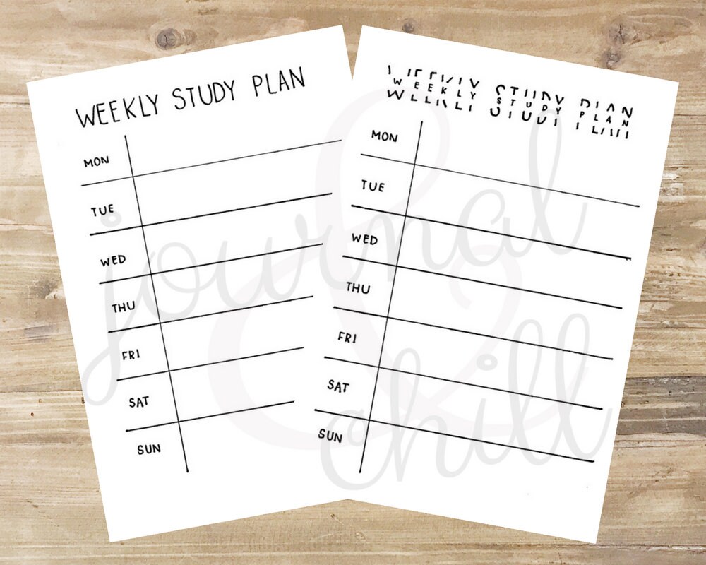 Weekly Study Plan: Bullet Journal Printable - Etsy