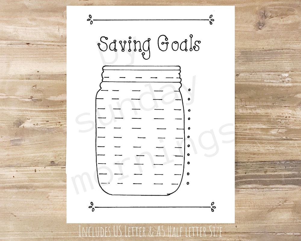 Savings Goals: Bullet Journal Printable - Etsy