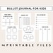 PRINTABLES: 14 Bullet Journal Pages for Children homework - Etsy