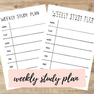 Weekly Study Plan: Bullet Journal Printable - Etsy