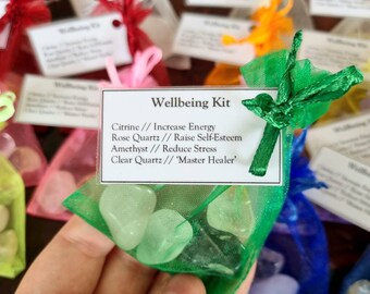 Wellbeing Kit ~ Citrine, Rose Quartz, Amethyst & Clear Quartz