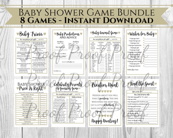 12 PACK BABY SHOWER PARTY UNISEX NEUTRAL GIRL BOY PREDICTION CARDS FUN GAMES
