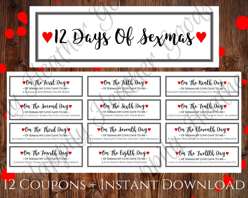 12 Days Of Sexmas Naughty Christmas T Printable Naughty Etsy México