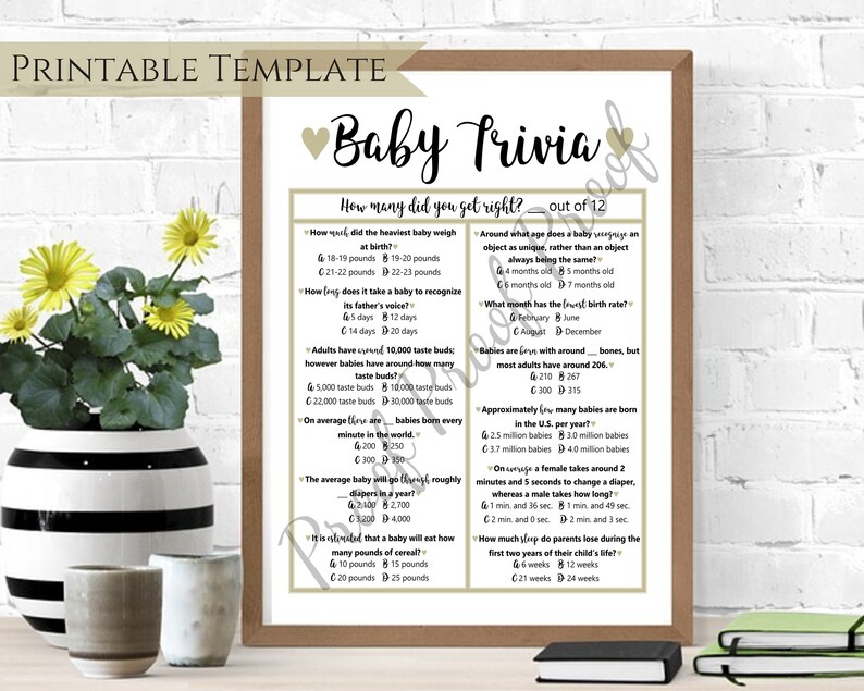Baby Trivia Game Baby Shower Games Gender Neutral Baby Shower Unisex Shower Neutral Shower Baby Shower Game Printable Unisex Diy Fun Baby Trivia Game Baby Shower Games Gender Neutral Baby Shower Unisex Shower Neutral Shower Baby Shower Game Printable Unisex Diy Fun