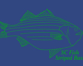 Toddler SC State Fish Striped Bass, Vintage Royal T-Shirt