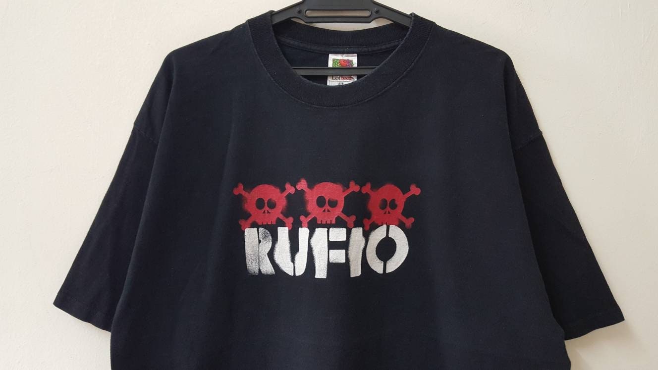 Vintage 00s RUFIO Skull Logo Punk Rock Band Tees Rare Etsy