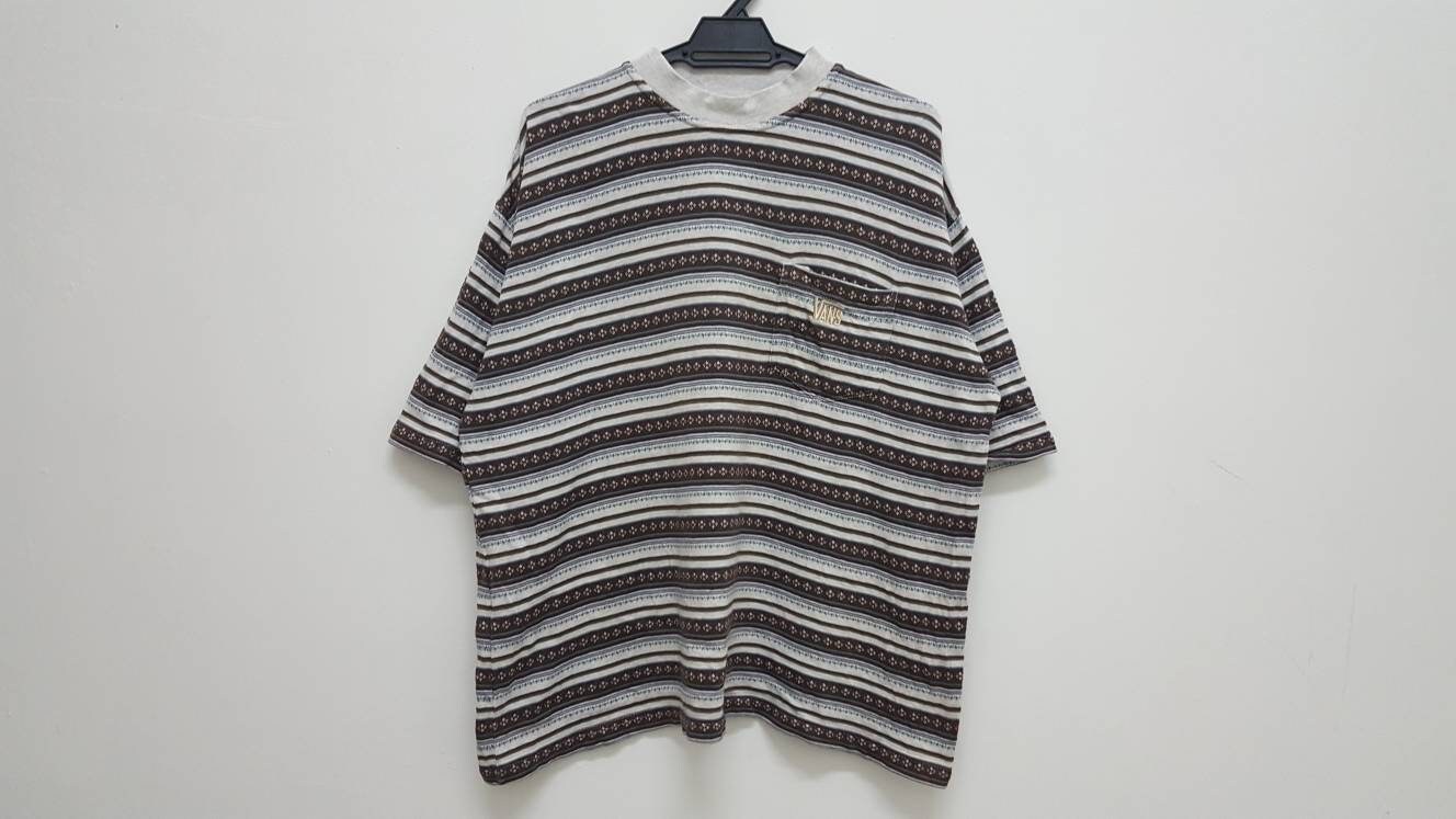 Vintage 90s VANS Striped Motif Single Pocket Embroidered