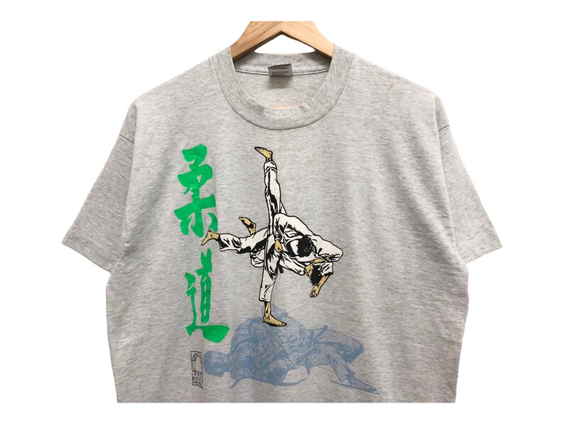 Vintage jaren 90 IPPON BOOKS een nieuw concept in judo publishing martial art magazine promo tee zeldzame grafische gemaakt in de VS single stitch t shirt afbeelding 3