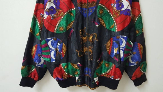 Vintage 80s 90s BAROQUE BOMBER JACKET reversible … - image 7