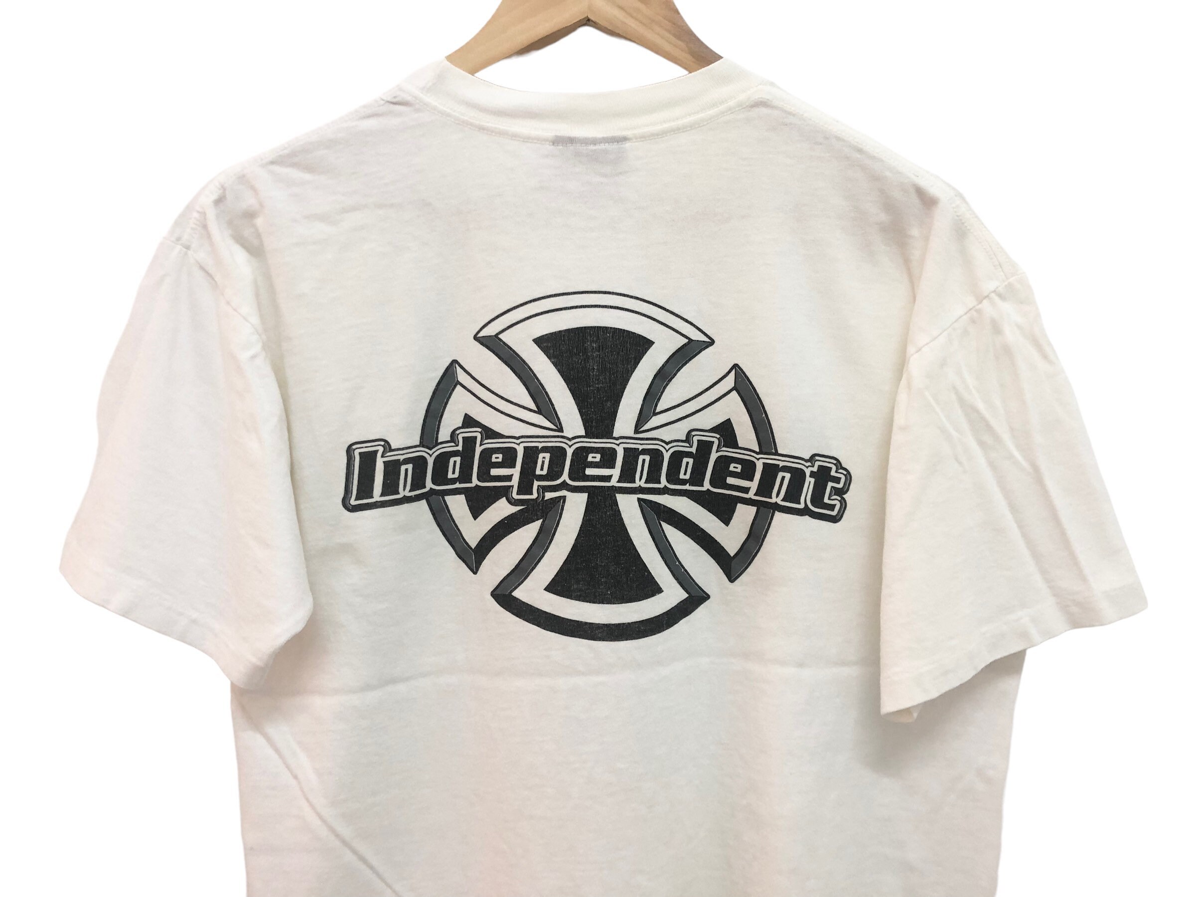 90s〜 Independent Tシャツ クロス サンフェード L Vintage 90s INDEPENDENT Truck Skateboard Tee Skaterock
