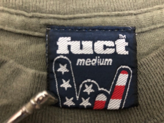 Vintage FUCT Sign of the Horns Rock on America Flag Symbol Rare