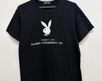 Vintage 80s 90s PLAYBOY ENTERPRISES INC. amenity life logo tee rare promo tee single stitch soft and thin material