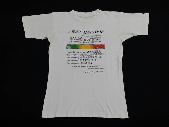 Vintage 90s 1991 A Black Man's Oath Mandela Marcus Garvey - Etsy