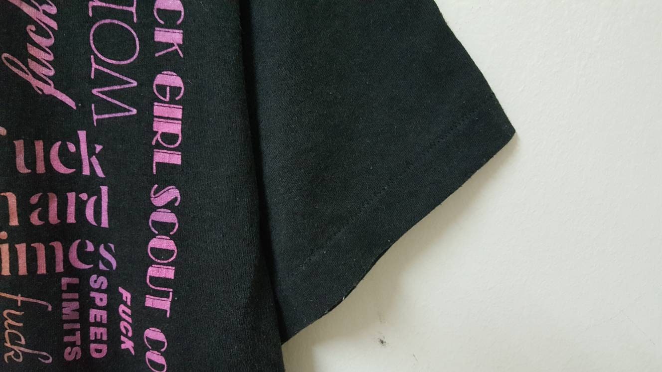 Vintage 80s Fuck Everything Word Punk Rebel Attitude Expression T