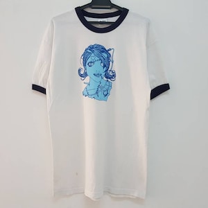 Vintage 90s TERRA FRANKEN GIRLS artstorm ringer tee made in usa nice rare graphic t shirt