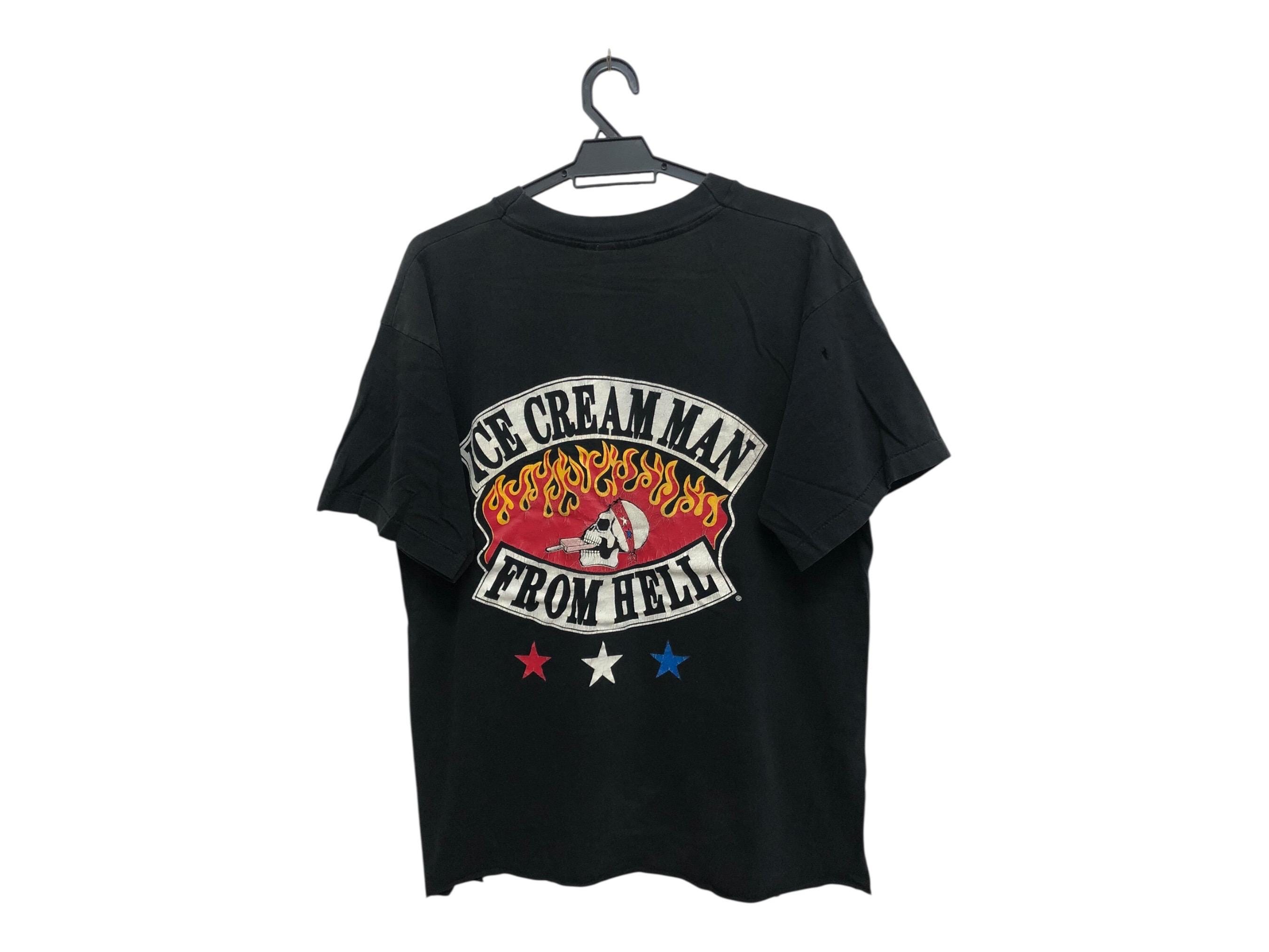 Vintage 90s I.C.M.F.H. Ice Cream Man From Hell Biker Tee 