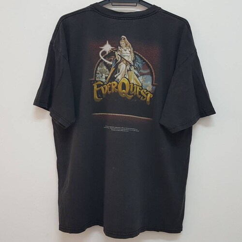 Vintage shops 00s EVERQUEST fan faire 2001 promo tee rpg sony online entertainment gaming game distressed t shirt rare