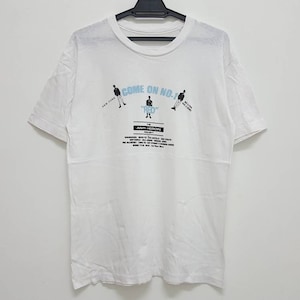 May include: White t-shirt with a blue and black graphic print that says "Come On No. 1" and features a stick figure illustration. The text below the graphic says "The" and "Beatles" in a blue font.