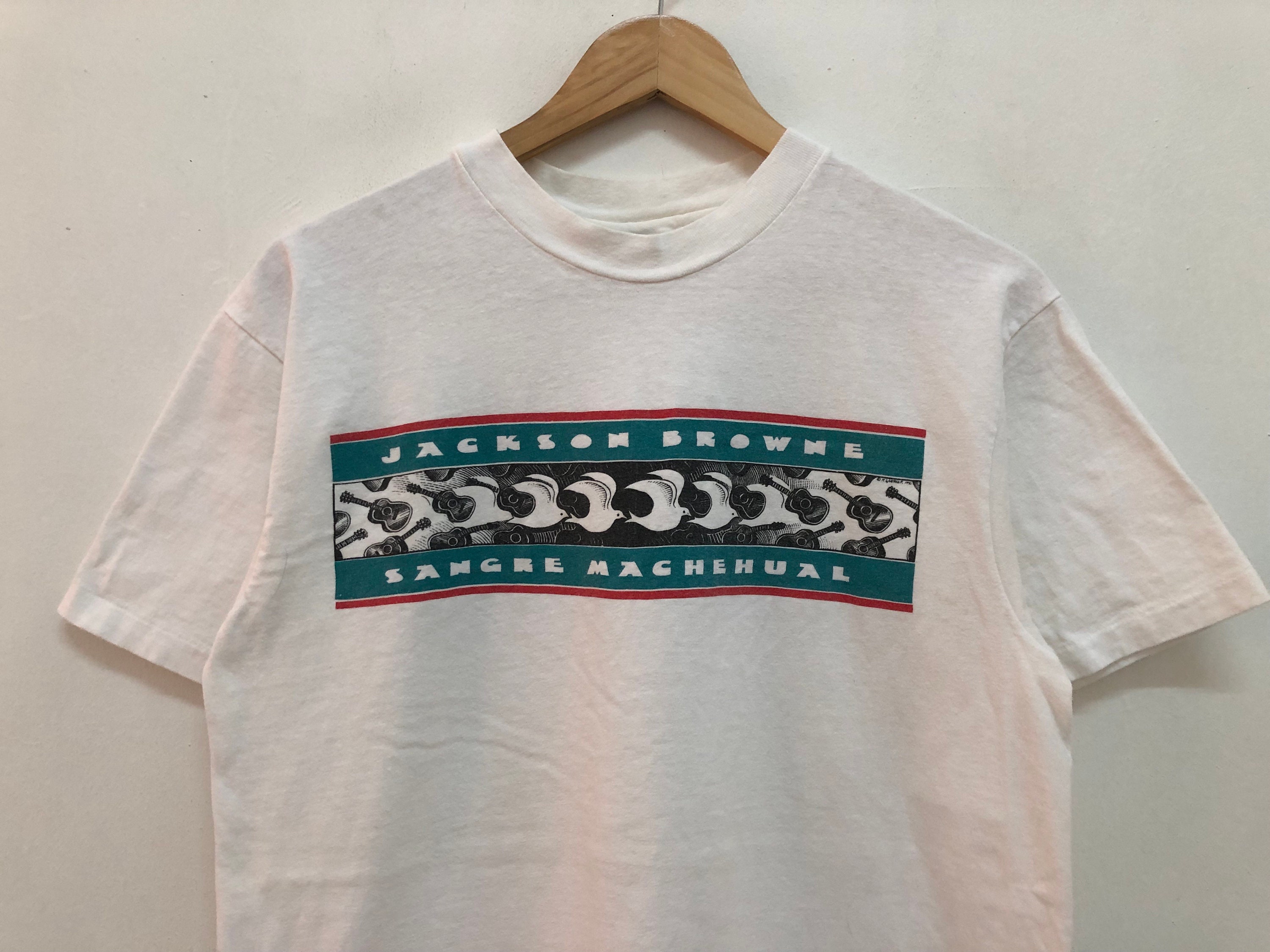 レア Jackson Browne Sangre Machehual シャツ Vintage Jackson Browne Tshirt Sangre Machehual Folk Rock