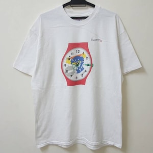 Vintage 90s 1996 SWATCH transparent watch rare iconic watch promo t shirt made in usa pop style t shirt