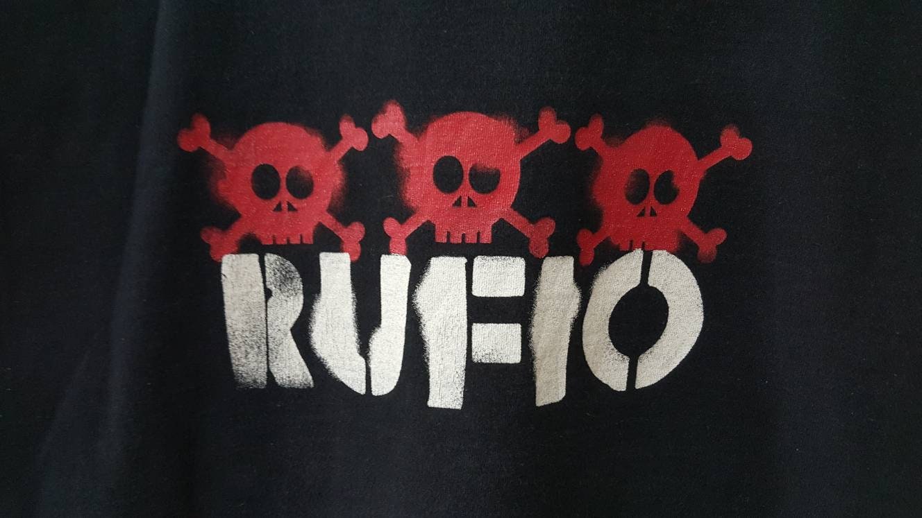 Vintage 00s RUFIO Skull Logo Punk Rock Band Tees Rare Etsy