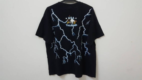 Vintage 90s USA THUNDER White Tail Deer Hip Hop Rap Star Style T