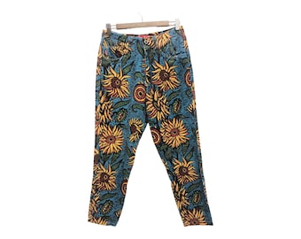 Vintage 90s MAMBO all over printed sunflower art rare pants