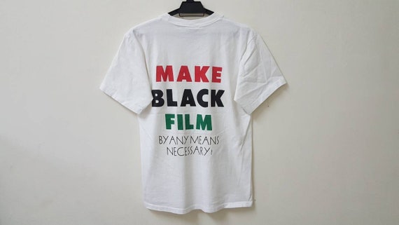 Vintage 90s forty acres and a mule filmworks make black film by any means necessary spike lee single stitch made in usa big logo t shirt View 2