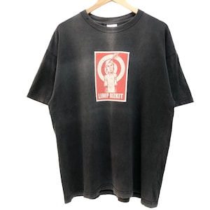 Vintage 00s LIMP BIZKIT fred durst nu rap metal skate rock band tees beauty fade distressed band tee rare block graphical design