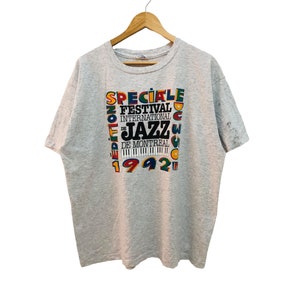 Vintage 90s 1992 DE MONTREAL festival international de jazz beauty graphical single stitch rare vtg jazz tee