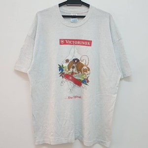 Vintage 90s VICTORINOX the original swiss army knives promo tee single stitch rare