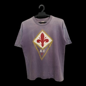 Vintage 80s 90s ACF FIORENTINA italian professional football soccer club old classic big club logo single stitch beauty faded tee